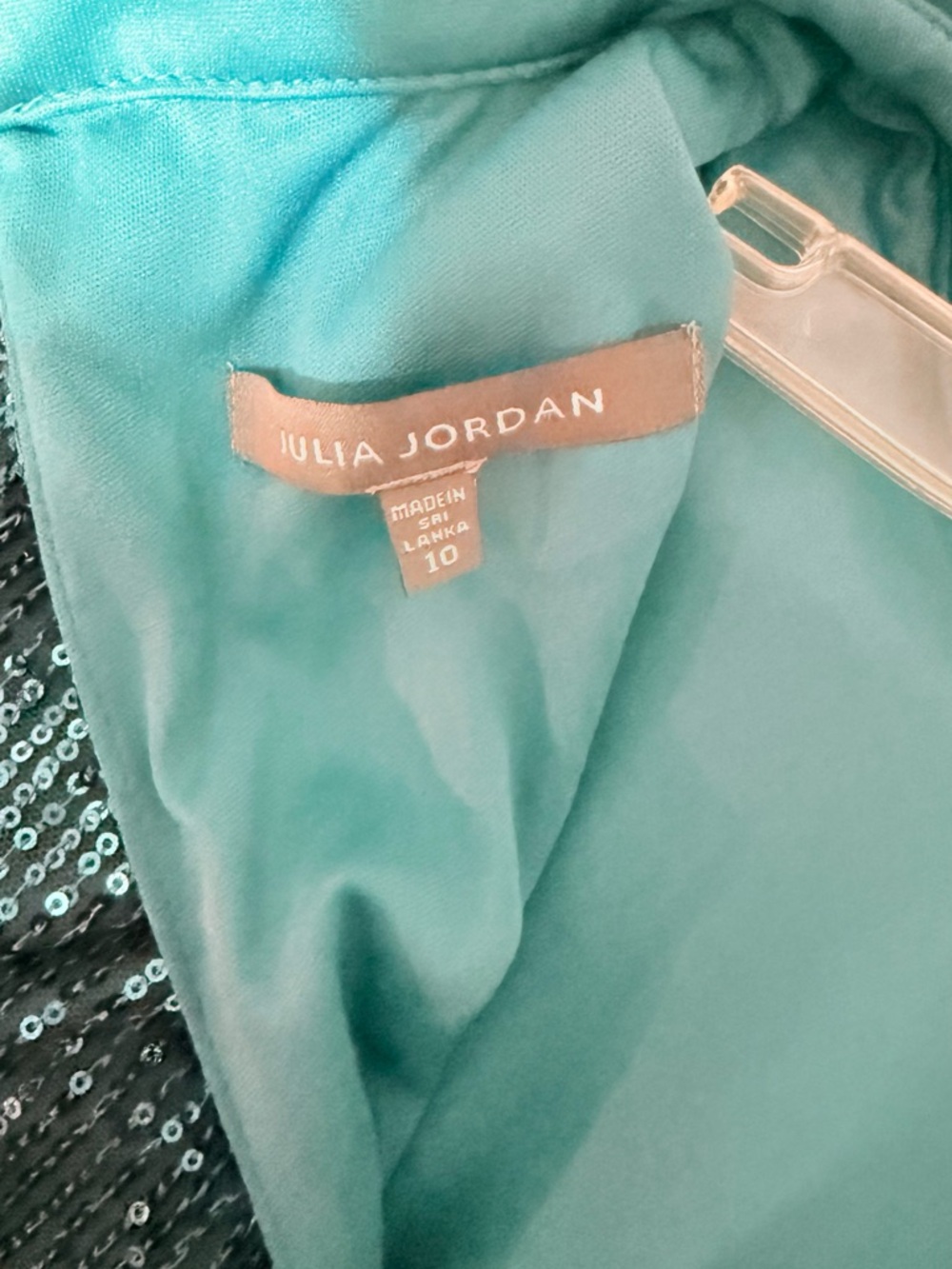 Julia Jordan Teal Sequin Evening Dress